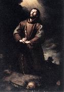 MURILLO, Bartolome Esteban St Francis of Assisi at Prayer sg oil painting on canvas